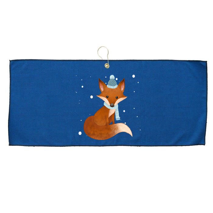 Winter Fox Cute Large Microfiber Waffle Golf Towel