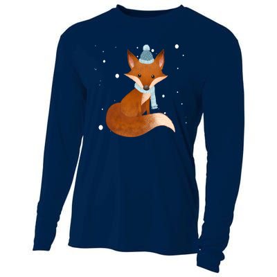 Winter Fox Cute Cooling Performance Long Sleeve Crew