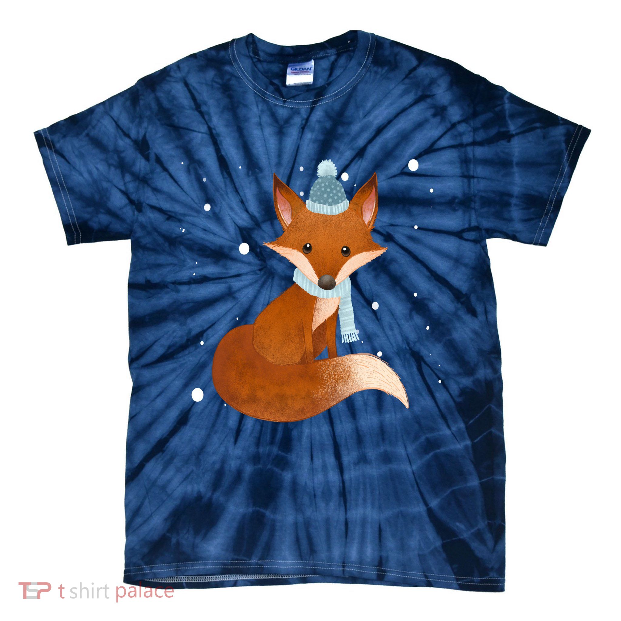 Winter Fox Cute Tie-Dye T-Shirt