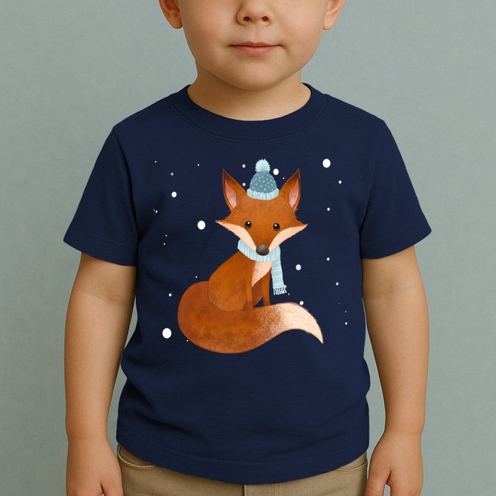 Winter Fox Cute Toddler T-Shirt