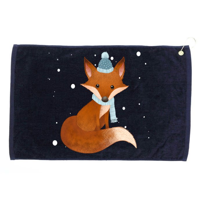 Winter Fox Cute Grommeted Golf Towel