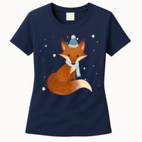Winter Fox Cute Womens T-Shirt