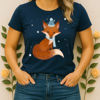 Winter Fox Cute Womens T-Shirt