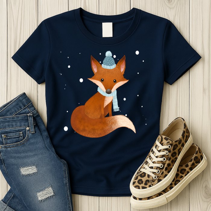 Winter Fox Cute Womens T-Shirt