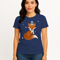 Winter Fox Cute Womens T-Shirt