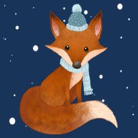 Winter Fox Cute Womens T-Shirt