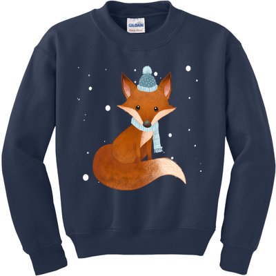 Winter Fox Cute Kids Sweatshirt