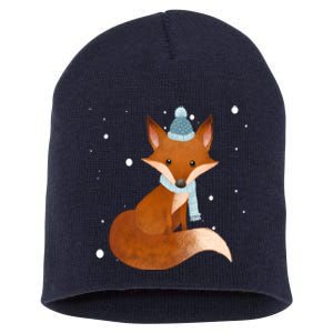 Winter Fox Cute Short Acrylic Beanie