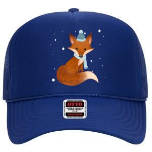 Winter Fox Cute High Crown Mesh Back Trucker Hat