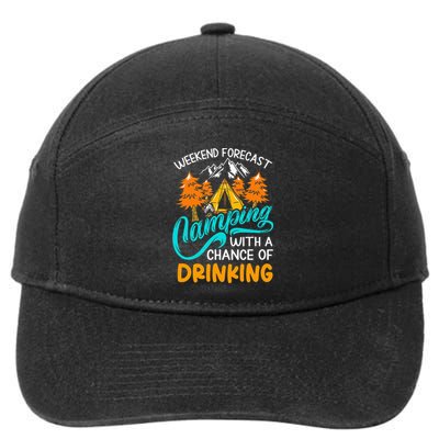 Weekend forecast camping a chance of drinking 7-Panel Snapback Hat