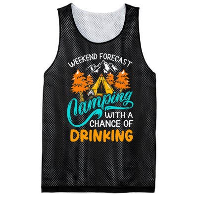 Weekend forecast camping a chance of drinking Mesh Reversible Basketball Jersey Tank