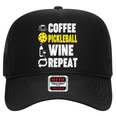  Funny Coffee Pickleball Wine Repeat Gift Trucker Hat