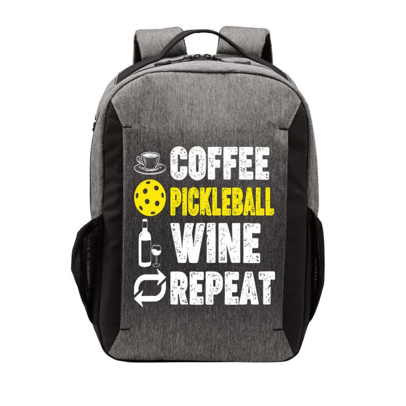  Funny Coffee Pickleball Wine Repeat Gift Vector Backpack