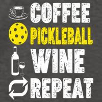  Funny Coffee Pickleball Wine Repeat Gift Vector Backpack