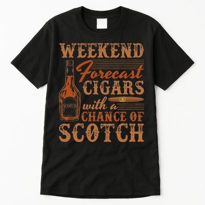 Weekend Forecast Cigars With Chance Of Scotch Dad Father Tall T-Shirt