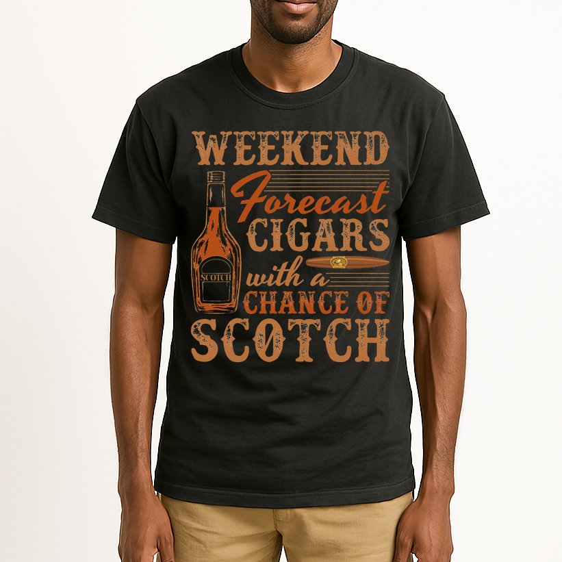 Weekend Forecast Cigars With Chance Of Scotch Dad Father Tall T-Shirt