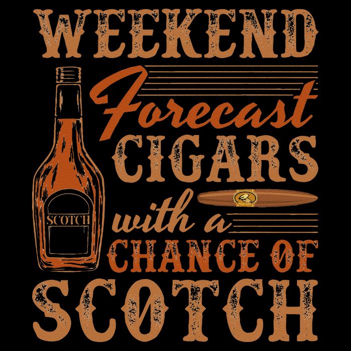 Weekend Forecast Cigars With Chance Of Scotch Dad Father 7-Panel Snapback Hat