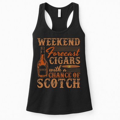 Weekend Forecast Cigars With Chance Of Scotch Dad Father Womens Tank Top