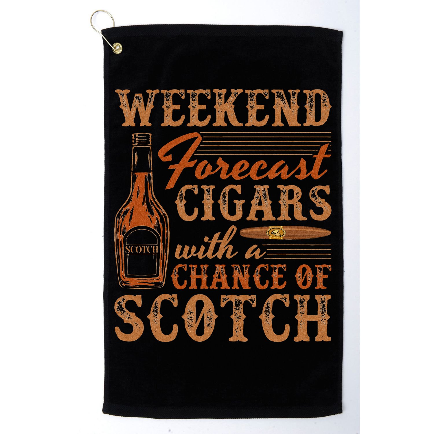 Weekend Forecast Cigars With Chance Of Scotch Dad Father Golf Towel