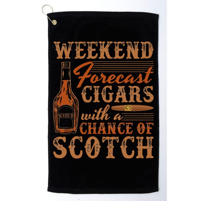 Weekend Forecast Cigars With Chance Of Scotch Dad Father Golf Towel
