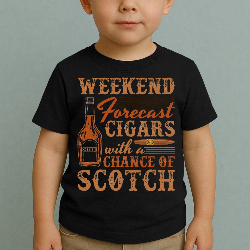 Weekend Forecast Cigars With Chance Of Scotch Dad Father Toddler T-Shirt