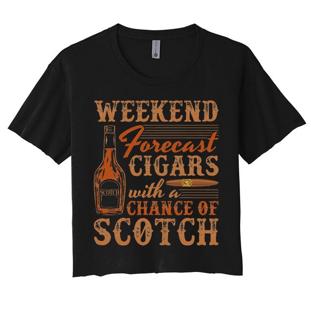 Weekend Forecast Cigars With Chance Of Scotch Dad Father Crop Top