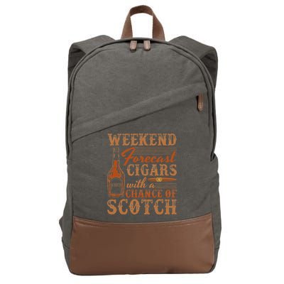 Weekend Forecast Cigars With Chance Of Scotch Dad Father Cotton Canvas Backpack