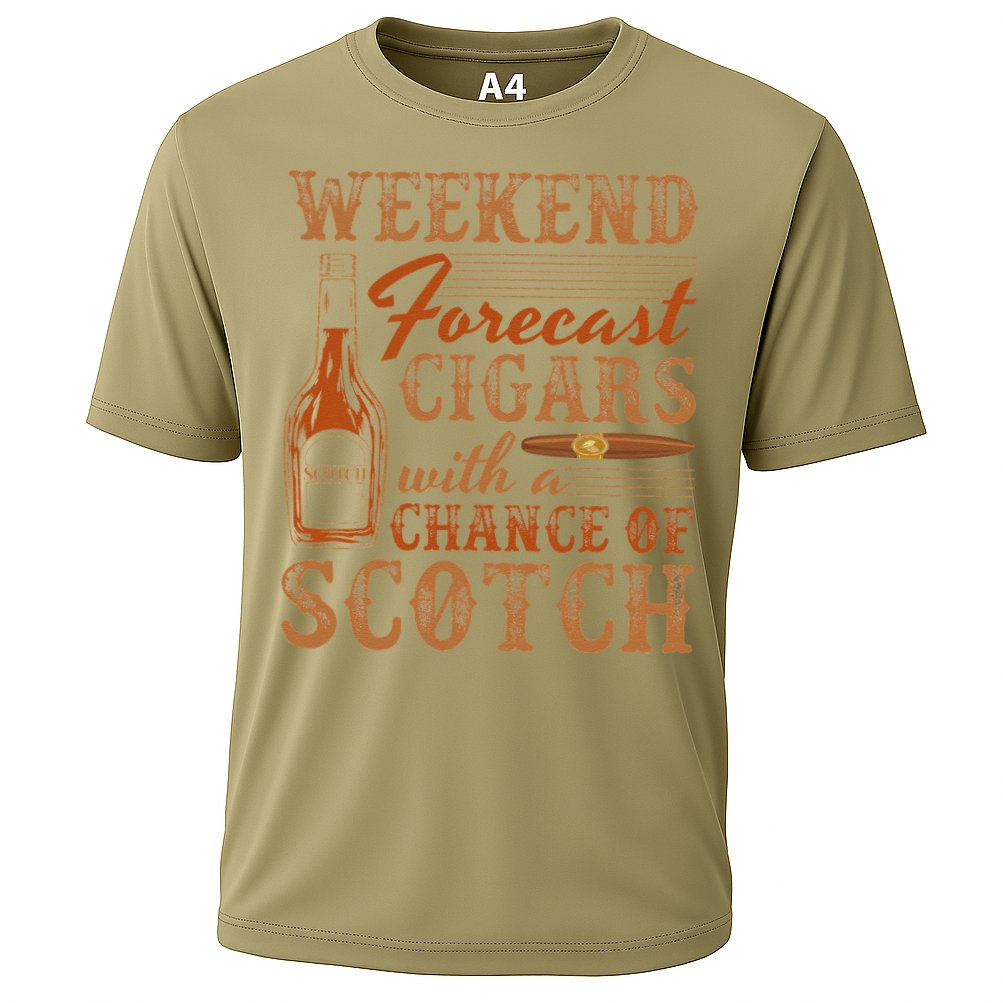 Weekend Forecast Cigars With Chance Of Scotch Dad Father Performance Shirt