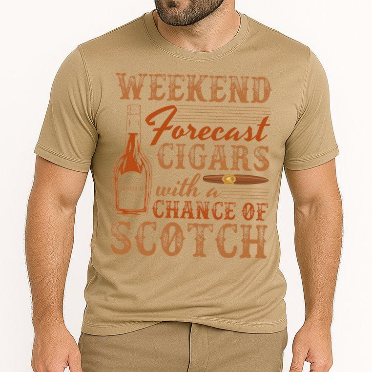 Weekend Forecast Cigars With Chance Of Scotch Dad Father Performance Shirt