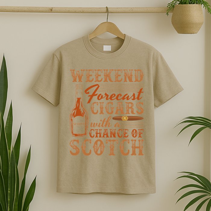 Weekend Forecast Cigars With Chance Of Scotch Dad Father T-Shirt