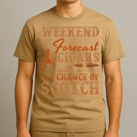 Weekend Forecast Cigars With Chance Of Scotch Dad Father T-Shirt