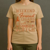 Weekend Forecast Cigars With Chance Of Scotch Dad Father T-Shirt