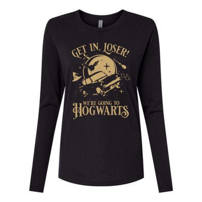 Wizard Flying Car Get In Loser Were Going To Hogwart Womens Cotton Relaxed Long Sleeve T-Shirt