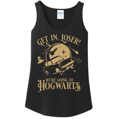 Wizard Flying Car Get In Loser Were Going To Hogwart Ladies Essential Tank