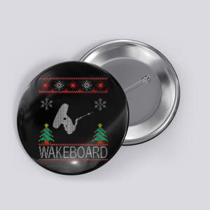 Wakeboard Funny Christmas Button