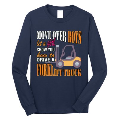 Womens Forklift Driver Girl Forklift Truck Forklift Operator Long Sleeve Shirt