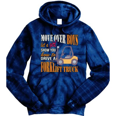 Womens Forklift Driver Girl Forklift Truck Forklift Operator Tie Dye Hoodie