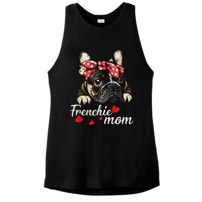 Women Frenchie Dog Mom French Bulldog Mom Love Mothers Day Ladies PosiCharge Tri-Blend Wicking Tank