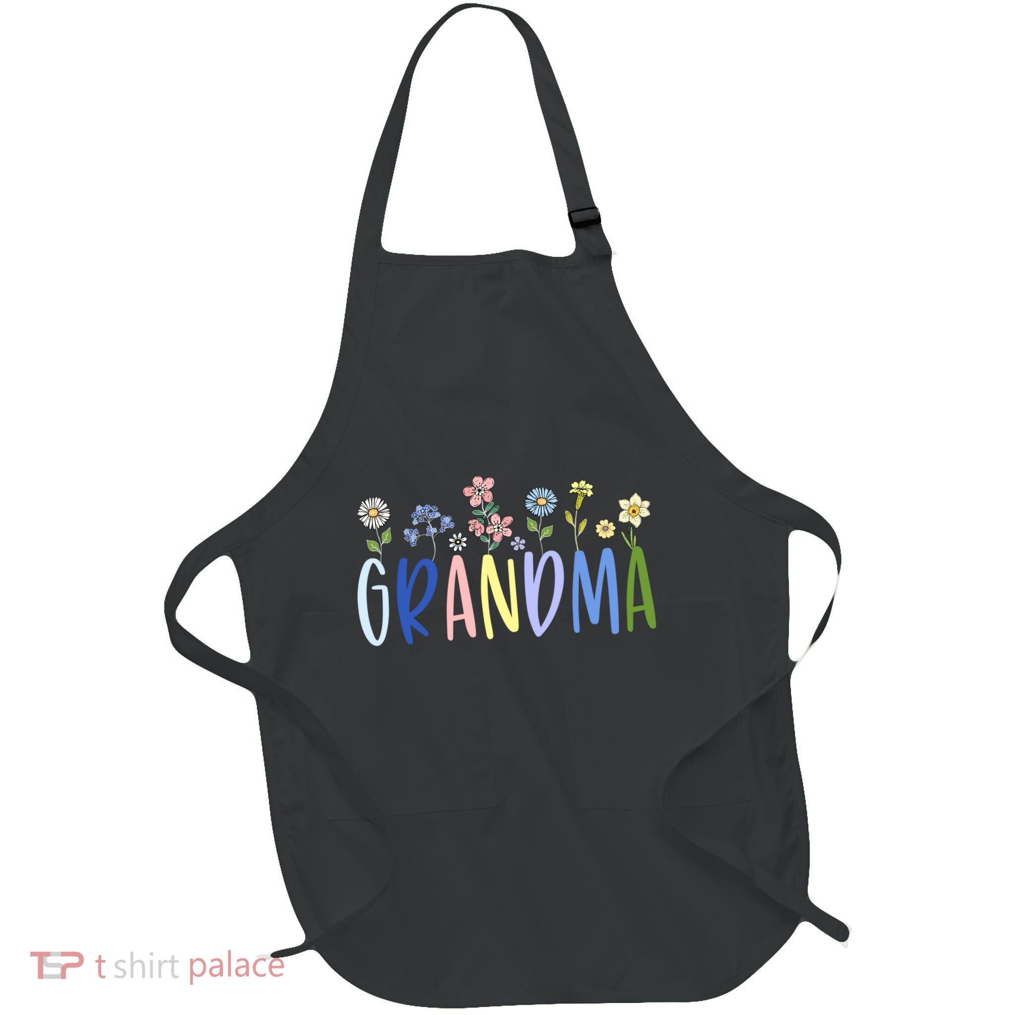 Wildflower Floral Design Grandma Full-Length Apron With Pockets