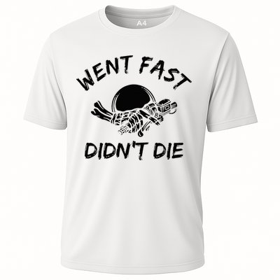 Went Fast DidnT Die Funny Race Car Dirt Bike Racing Cooling Performance Crew T-Shirt
