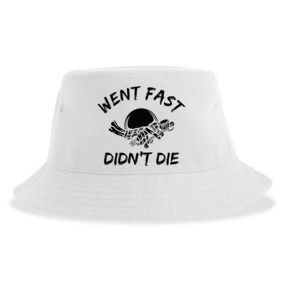 Went Fast DidnT Die Funny Race Car Dirt Bike Racing Sustainable Bucket Hat