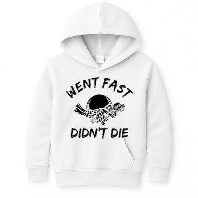 Went Fast DidnT Die Funny Race Car Dirt Bike Racing Kids Hoodie