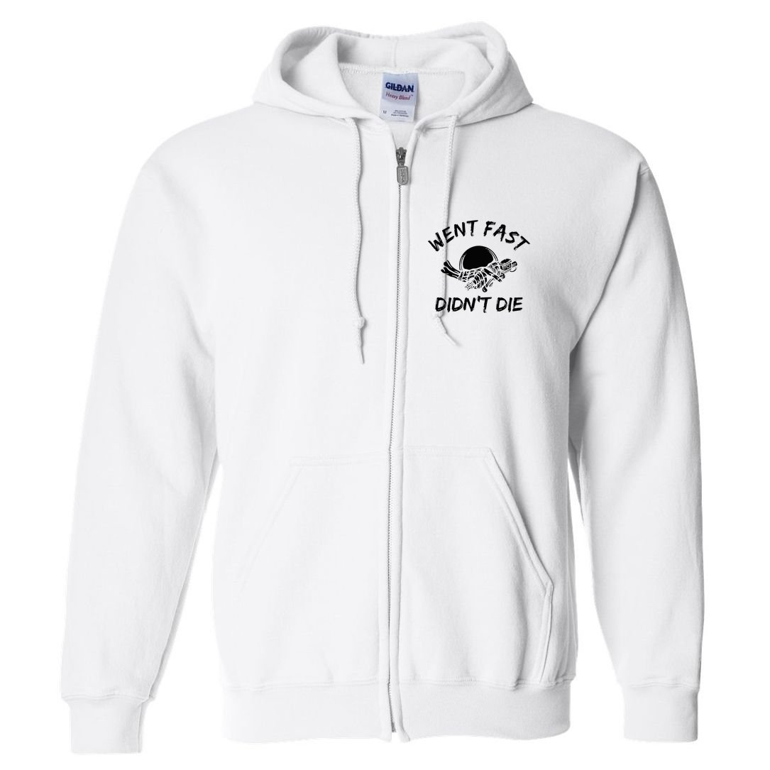 Went Fast DidnT Die Funny Race Car Dirt Bike Racing Full Zip Hoodie