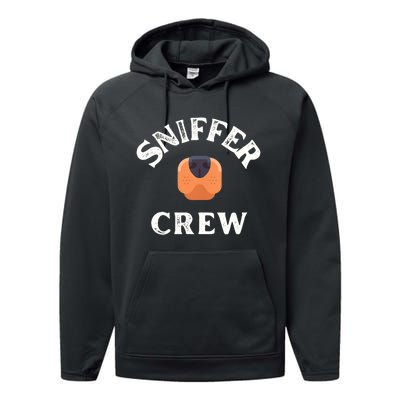 Wo Funny Dog Lover -Scentwork, Sniffer Crew V-Neck Performance Fleece Hoodie