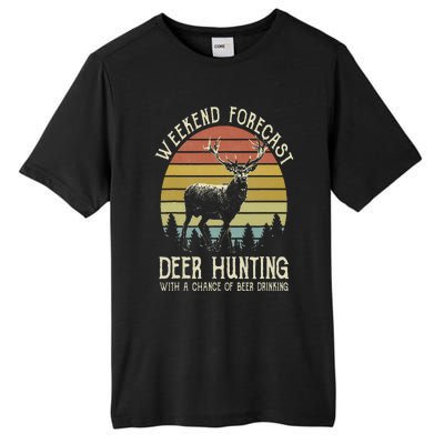 Weekend Forecast Deer Hunting With A Chance Of Beer Drinking Tall Fusion ChromaSoft Performance T-Shirt