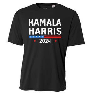 Wo Funny Design Kamala Harris 2024 For President America Flag Vneck Cooling Performance Crew T-Shirt