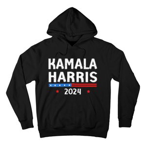 Wo Funny Design Kamala Harris 2024 For President America Flag Vneck Hoodie