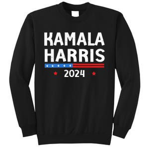 Wo Funny Design Kamala Harris 2024 For President America Flag Vneck Sweatshirt