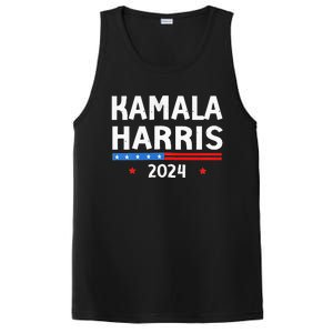 Wo Funny Design Kamala Harris 2024 For President America Flag Vneck PosiCharge Competitor Tank