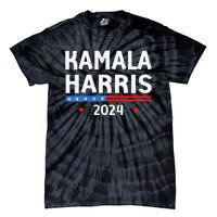 Wo Funny Design Kamala Harris 2024 For President America Flag Vneck Tie-Dye T-Shirt